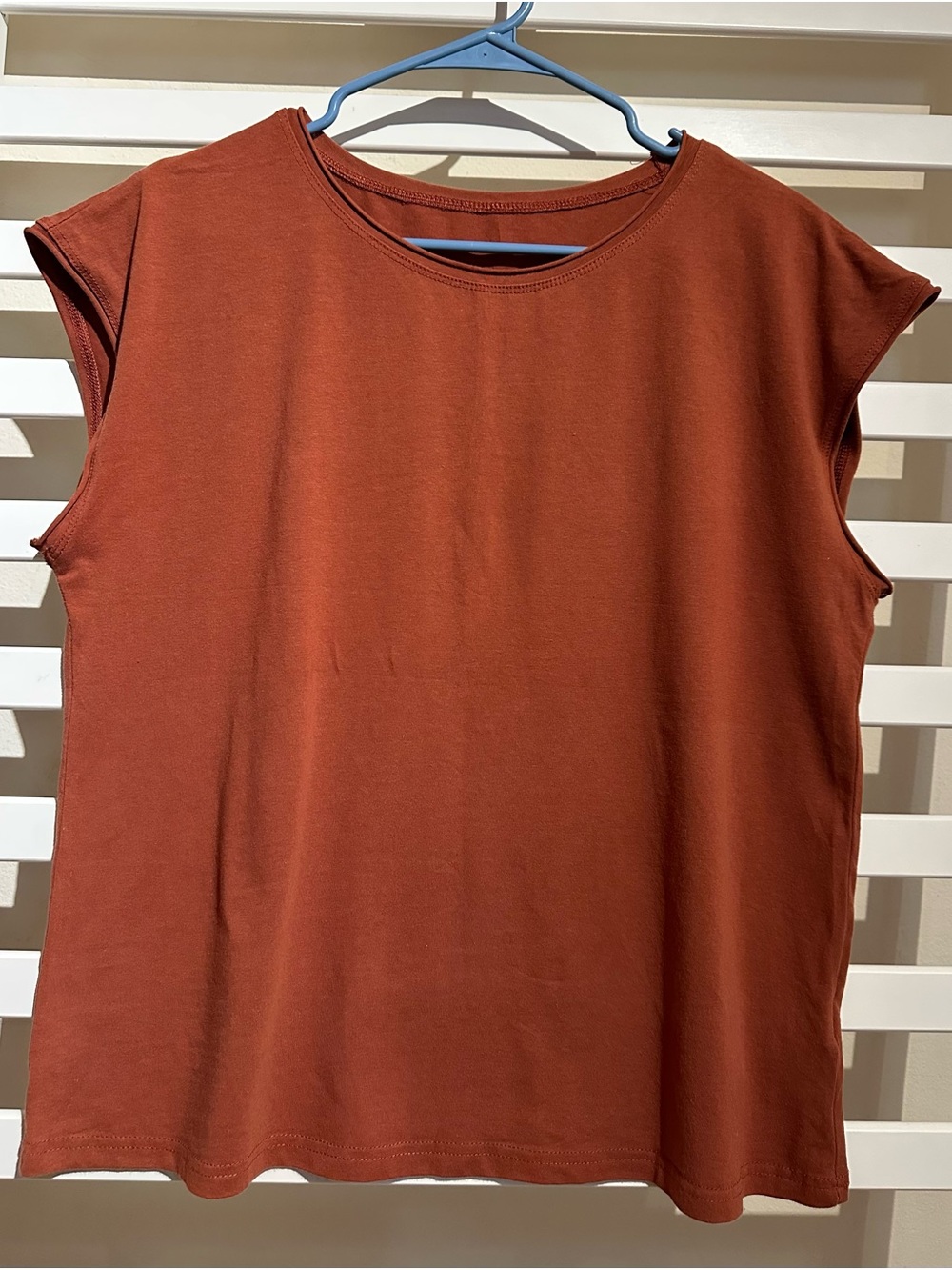 SHEIN Women's L Rust Brown Short Sleeve Top
